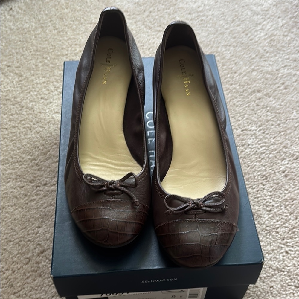 Cole Haan Nike Air Brown Wedge Shoes with Rounded Toe